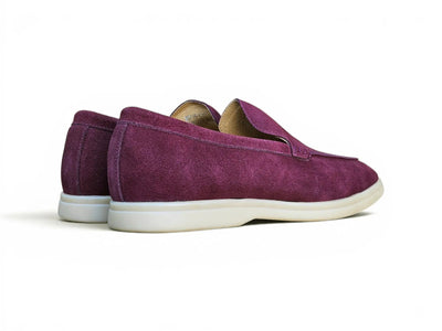 Carrucci Shoes Men's Supple Suede Loafer Slip On Lightweight Cushioned Footbed KS715 01S
