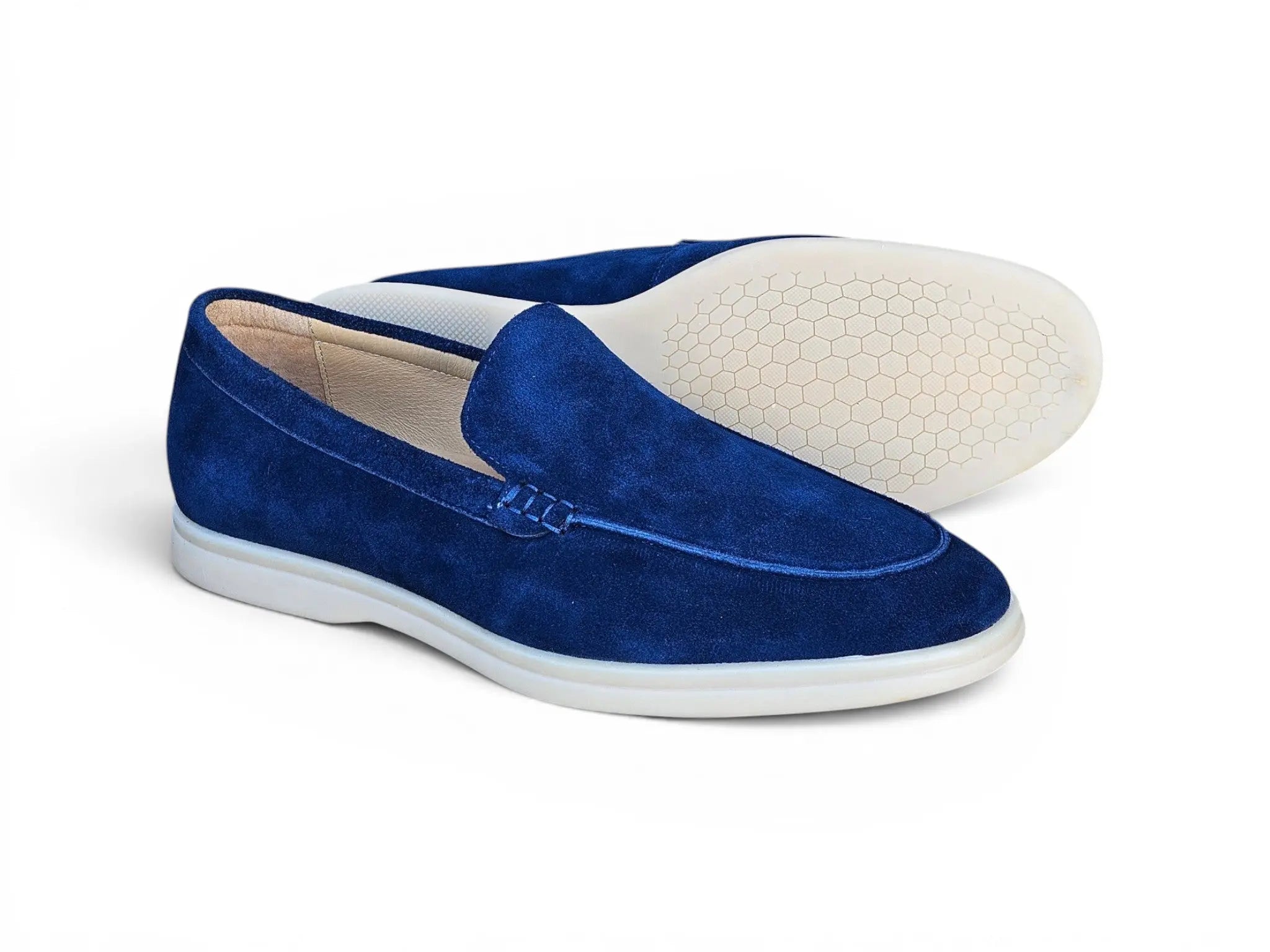 Carrucci Shoes Men's Supple Suede Loafer Slip On Lightweight Cushioned Footbed KS715 01S