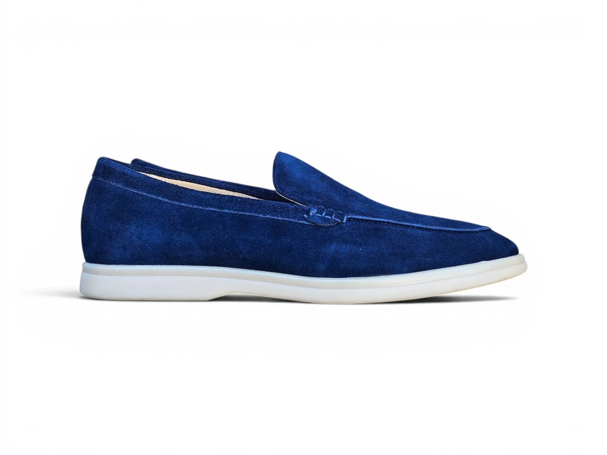 Carrucci Shoes Men's Supple Suede Loafer Slip On Lightweight Cushioned Footbed KS715 01S