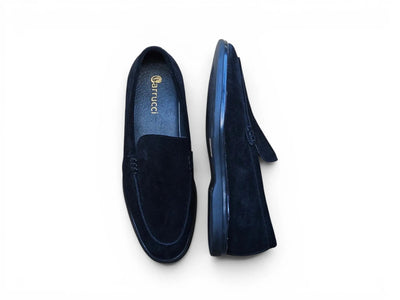 Carrucci Shoes Men's Supple Suede Loafer Slip On Lightweight Cushioned Footbed KS715 01S