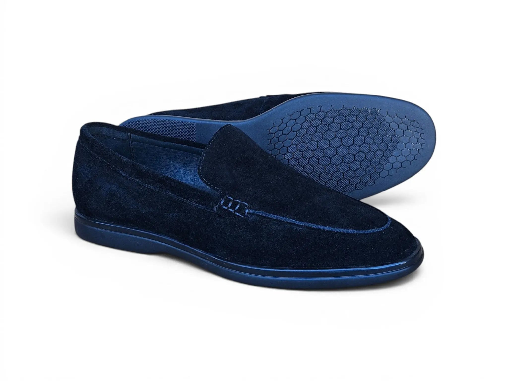 Carrucci Shoes Men's Supple Suede Loafer Slip On Lightweight Cushioned Footbed KS715 01S