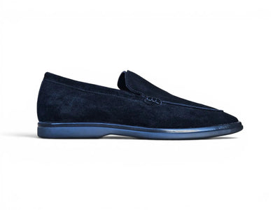 Carrucci Shoes Men's Supple Suede Loafer Slip On Lightweight Cushioned Footbed KS715 01S