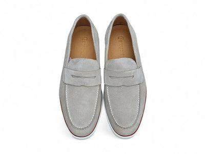 Carrucci Shoes Supple Suede Penny Loafer Sporty Sole Premium KS660 03S detail view