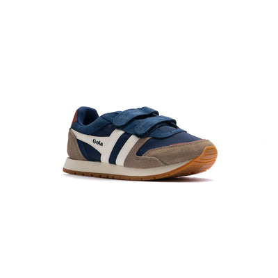 Gola Classics Kids' Austin Strap Sneakers - Navy/Rhino/Off White