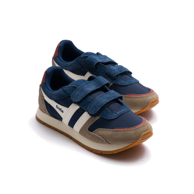 Gola Classics Kids' Austin Strap Sneakers - Navy/Rhino/Off White
