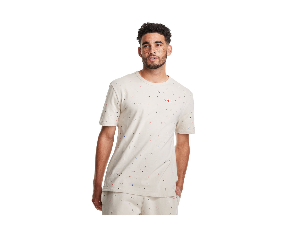 Champion C Life Heritage Paint Splatter Men's T-Shirt — Pebblestone