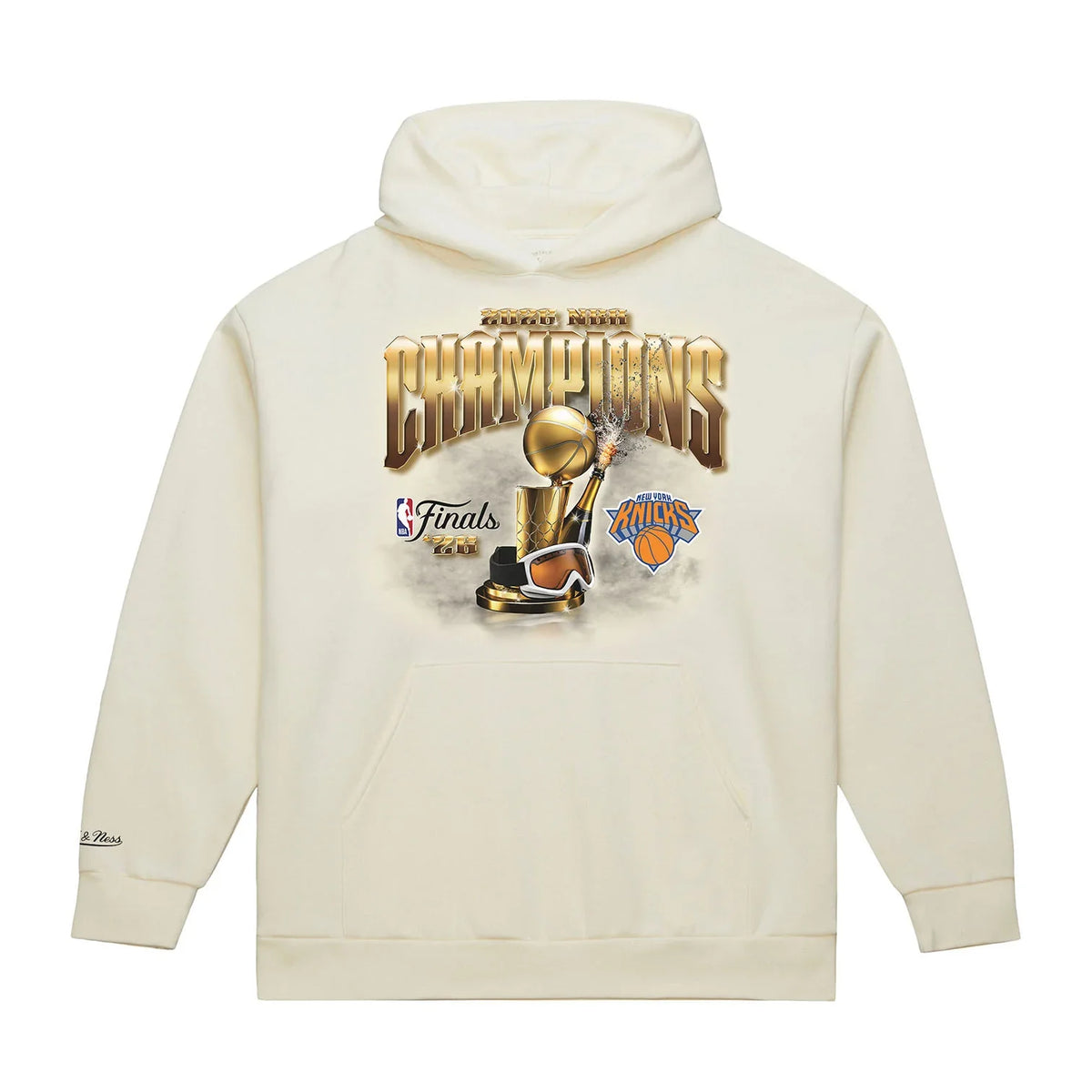 Mitchell & Ness New York Knicks 2026 NBA Champions Finals Mens Hoodie — Cream