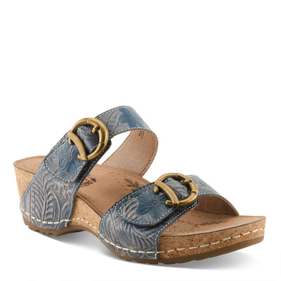 L'Artiste L'ARTISTE THEBRASSRING SANDALS sandal in navy multi with handcrafted leather design