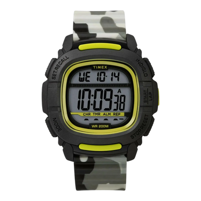 Timex Boost Shock 47mm Men Watch Black/Lime/Camo