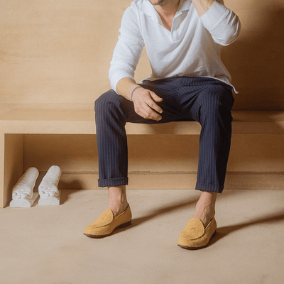 Men's Tan Textured Suede Milano Loafer