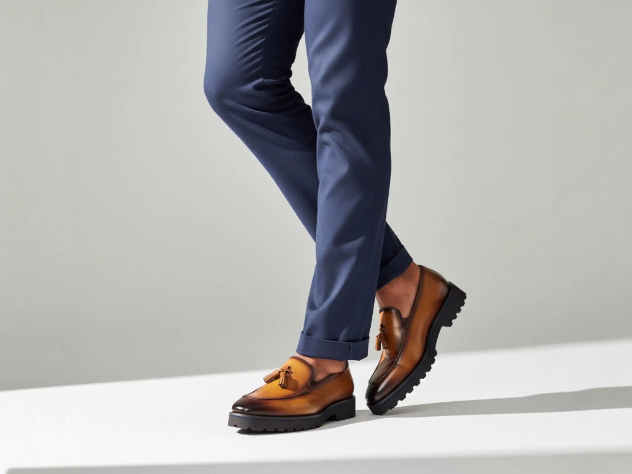 Tassel Loafer in Lug Sole Carrucci Shoes Men's