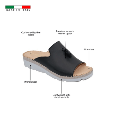 Tassle Leather Whip-Stitched Slide