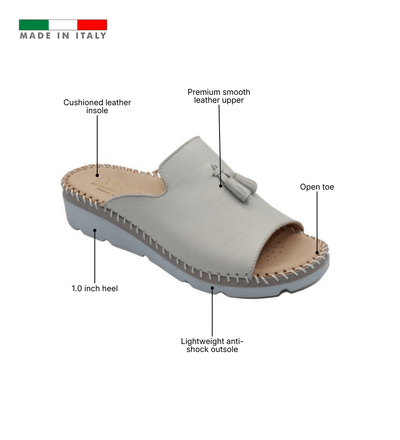 Tassle Leather Whip-Stitched Slide