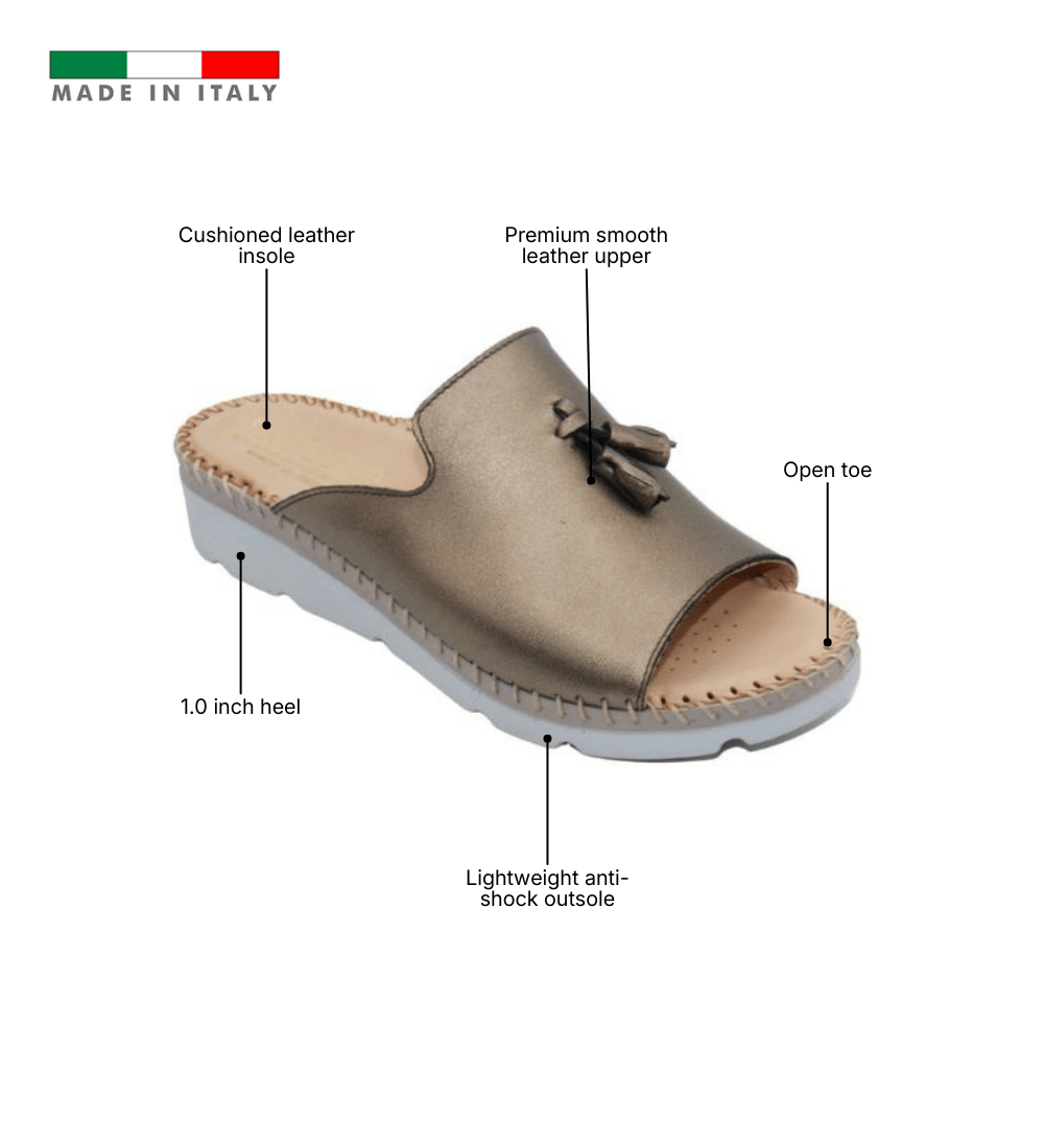 Tassle Leather Whip-Stitched Slide