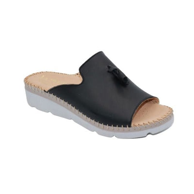 Tassle Leather Whip-Stitched Slide