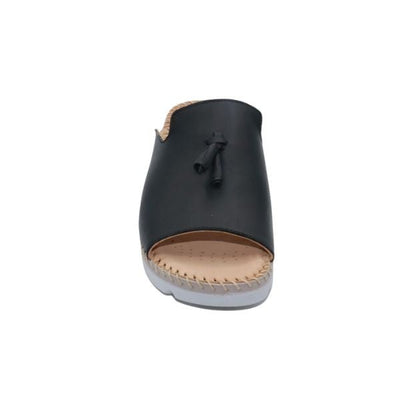 Tassle Leather Whip-Stitched Slide