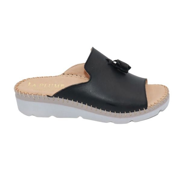 Tassle Leather Whip-Stitched Slide