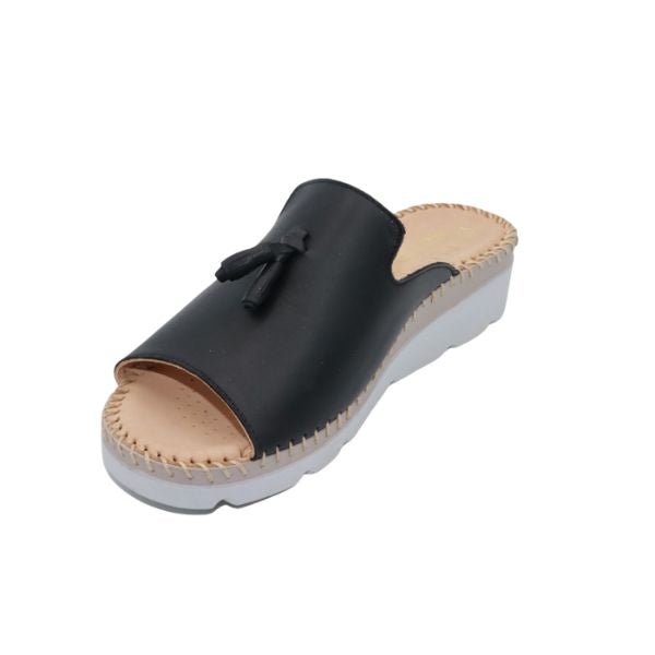 Tassle Leather Whip-Stitched Slide