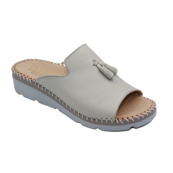 Tassle Leather Whip-Stitched Slide