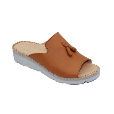 Tassle Leather Whip-Stitched Slide