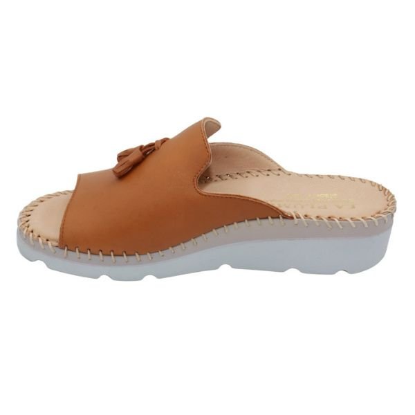 Tassle Leather Whip-Stitched Slide
