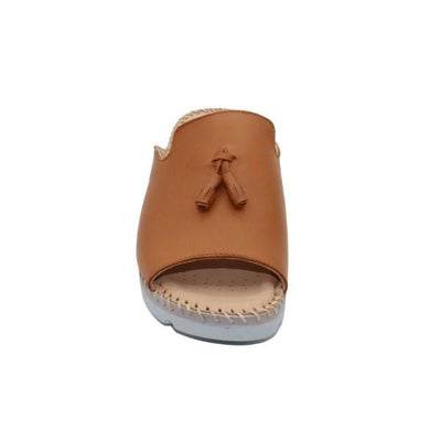 Tassle Leather Whip-Stitched Slide
