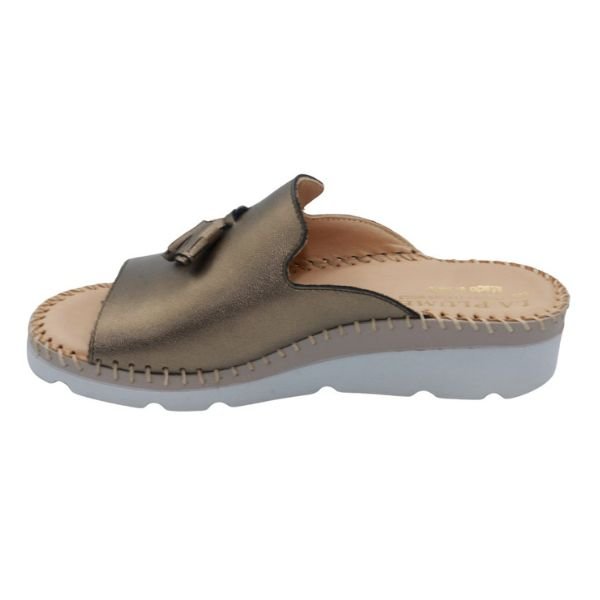Tassle Leather Whip-Stitched Slide