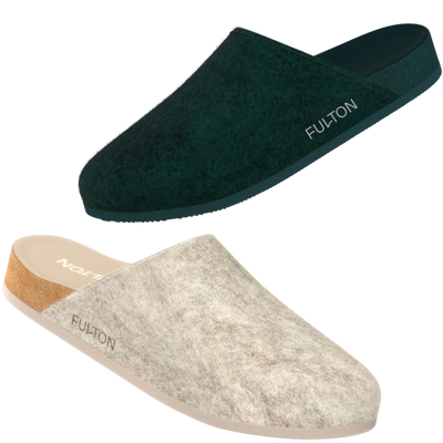 Fulton House Shoe Men’s and Women’s Orthopedic Comfort Slippers with Arch Support front view