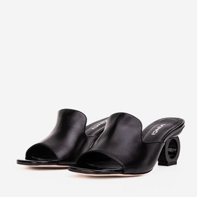 Vinci Leather The Tory Black Leather Women Sandal – product view 2
