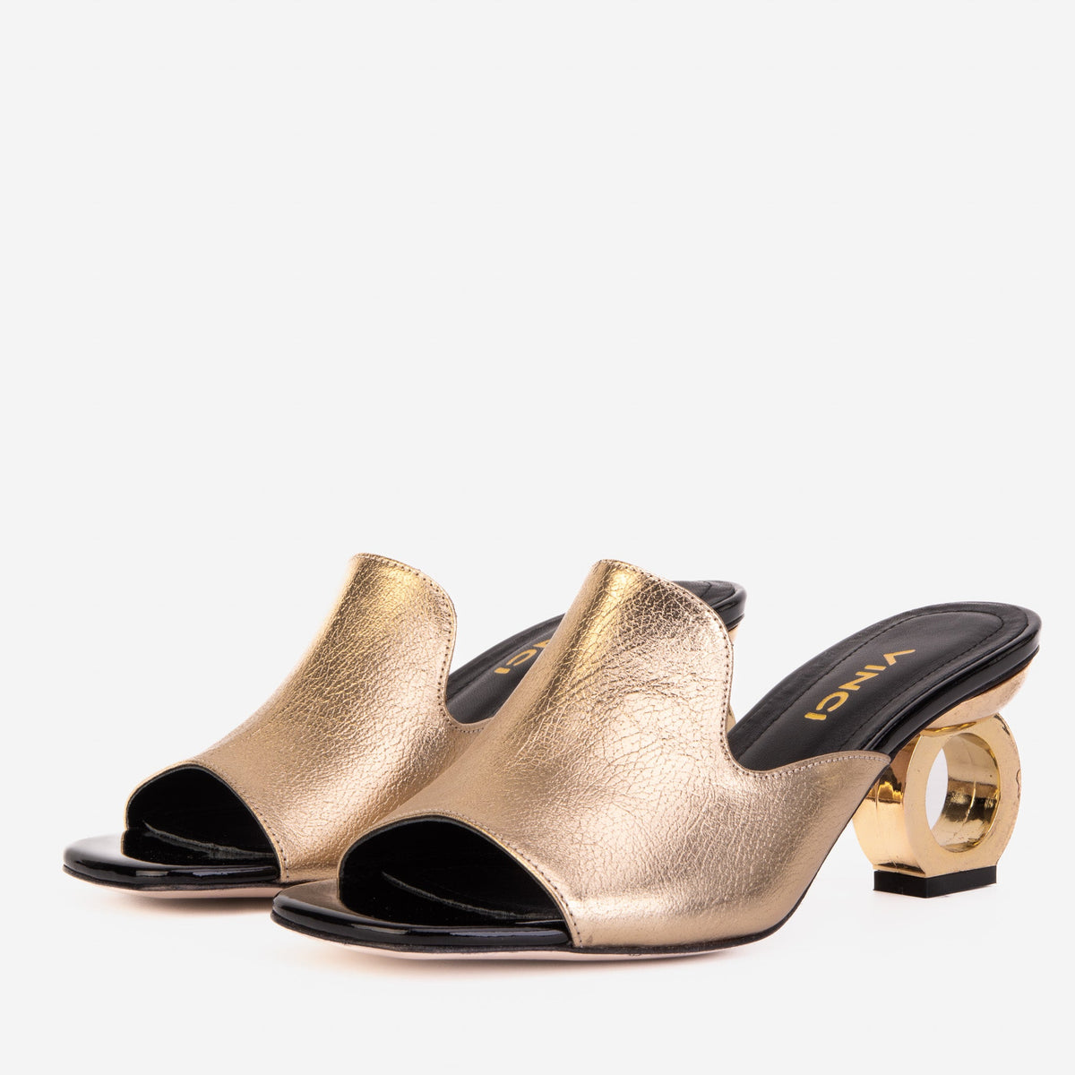Vinci Leather The Tory Gold Leather Women Sandal – product view 3