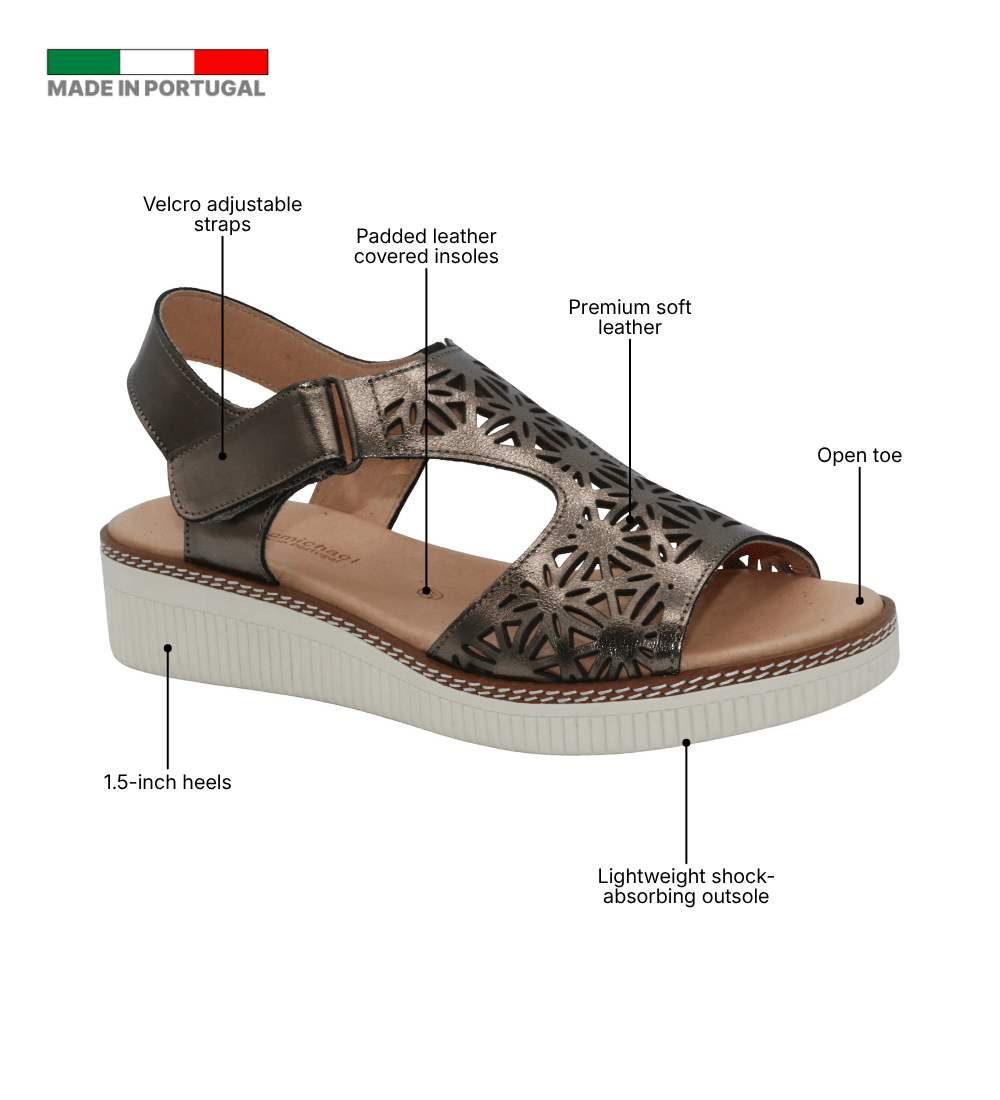 Eric Michael Trudy Geometric Leather Womens Sandal