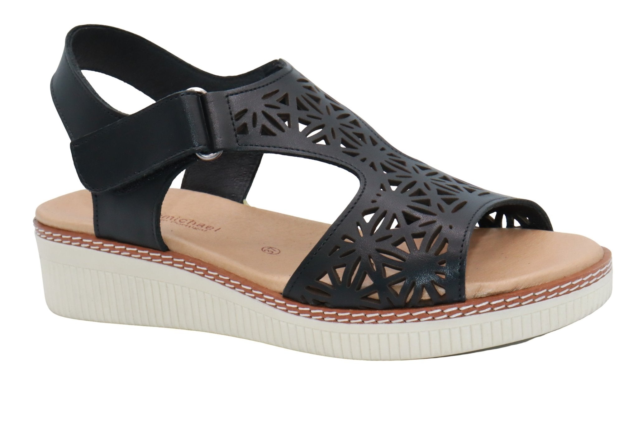Eric Michael Trudy Geometric Leather Womens Sandal