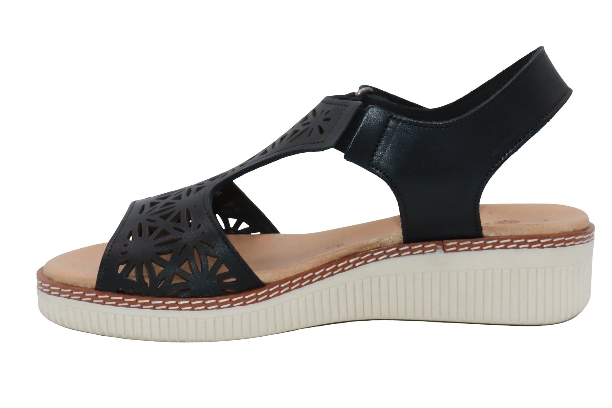 Eric Michael Trudy Geometric Leather Womens Sandal