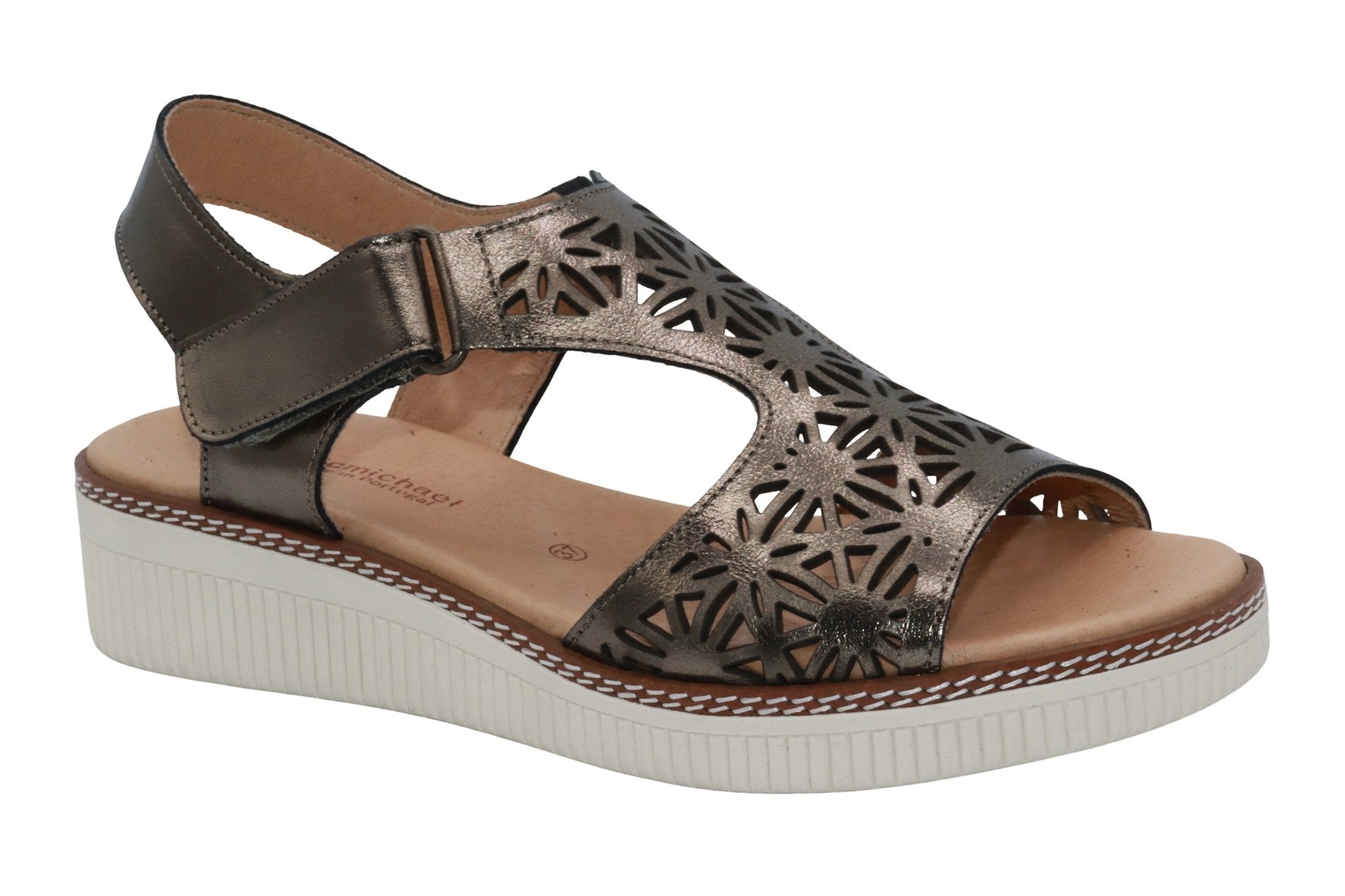 Eric Michael Trudy Geometric Leather Womens Sandal