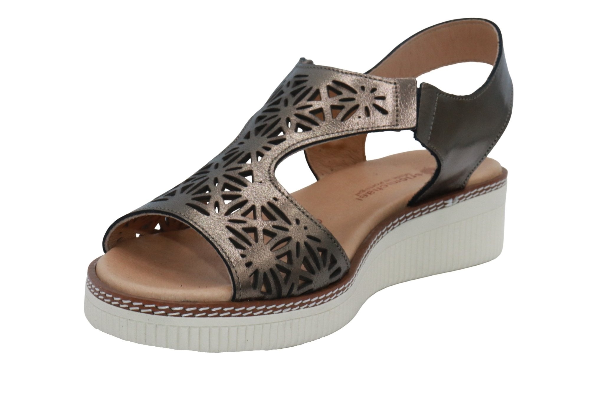 Eric Michael Trudy Geometric Leather Womens Sandal