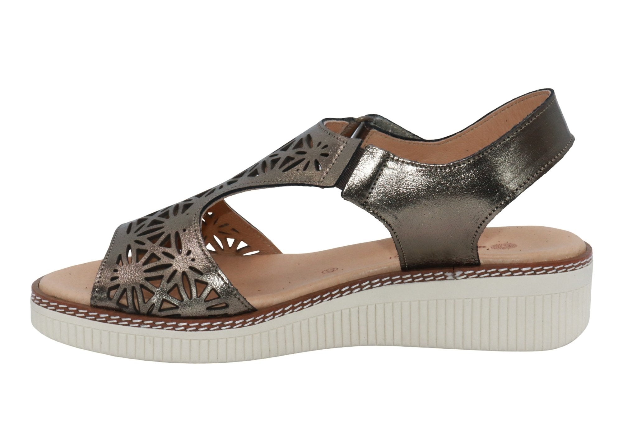 Eric Michael Trudy Geometric Leather Womens Sandal