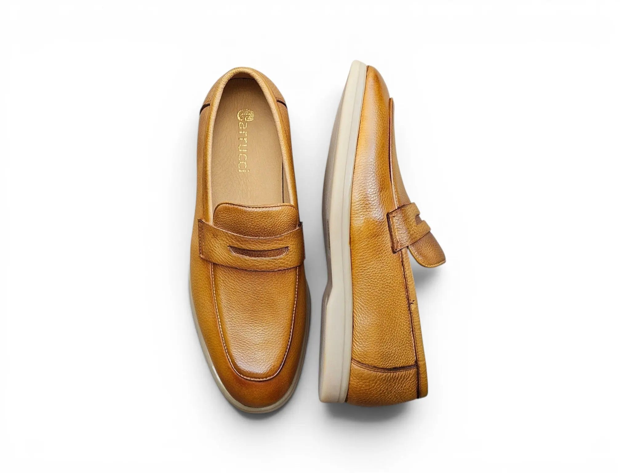 Carrucci Shoes Men's KS Unisex Classic Penny Loafer Calfskin Leather KS715 02