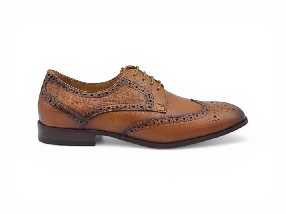 Carrucci Shoes Blucher Style Oxford Tumbled Calf Leather Flex Sole KS621 01 top view
