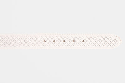 The Layla White Woven Leather Belt