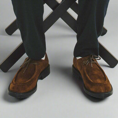 Del Toro Shoes Men's Chestnut Suede Tuscan Moc Boot