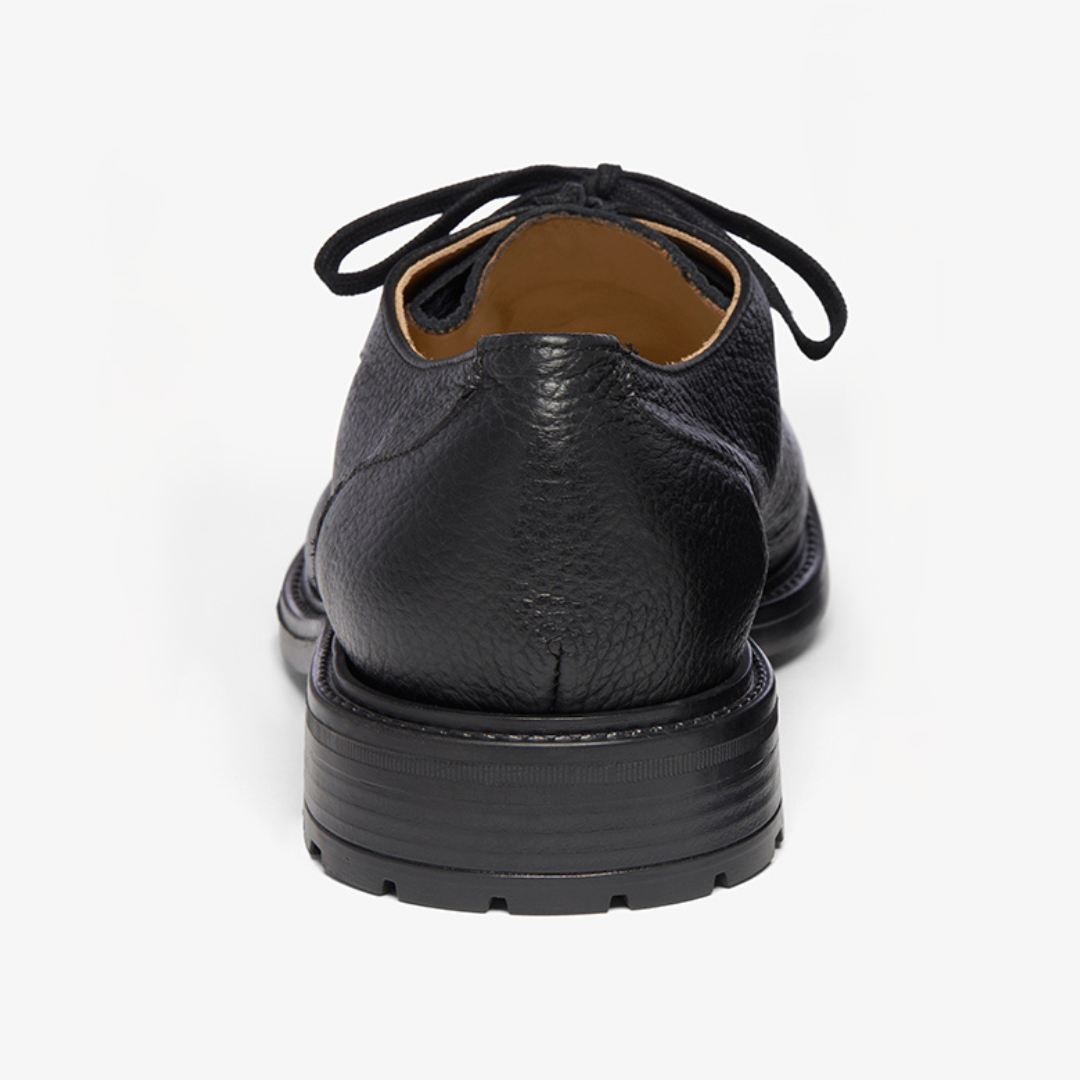 Del Toro Shoes Men's Black Pebbled Leather Tuscan Moc Boot