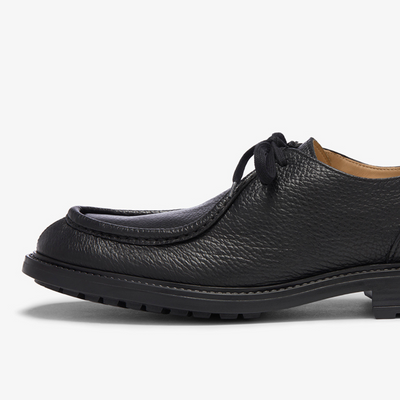 Del Toro Shoes Men's Black Pebbled Leather Tuscan Moc Boot