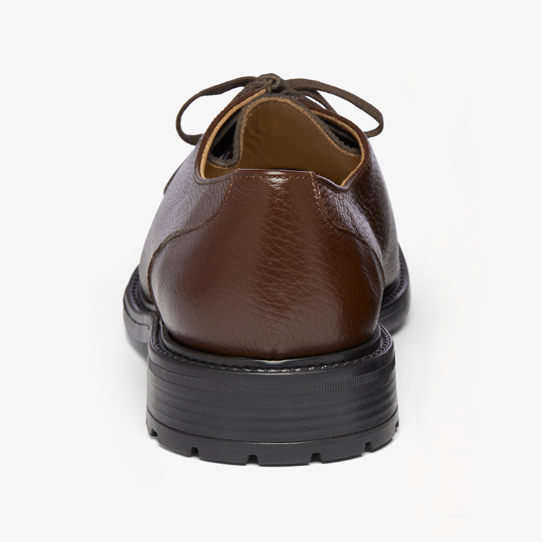 Del Toro Shoes Men's Brown Pebbled Leather Tuscan Moc Boot