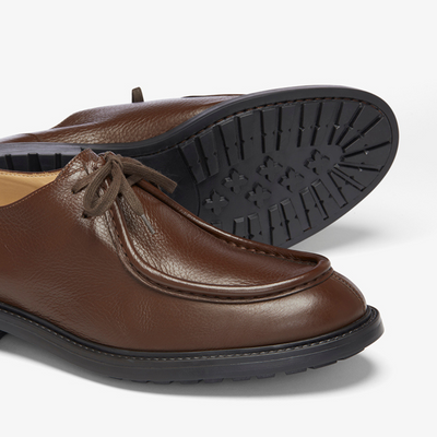 Del Toro Shoes Men's Brown Pebbled Leather Tuscan Moc Boot