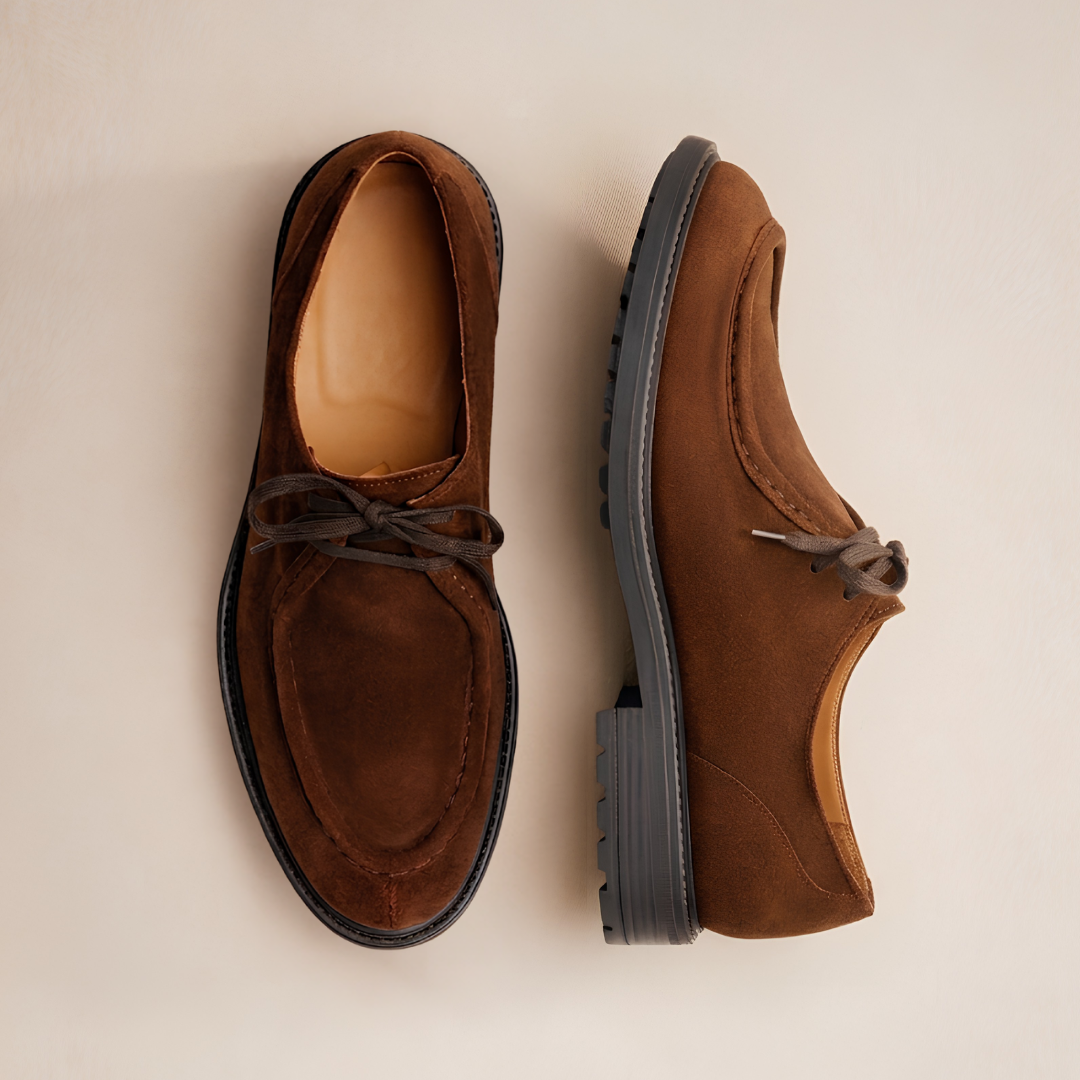 Del Toro Shoes Men's Chestnut Suede Tuscan Moc Boot