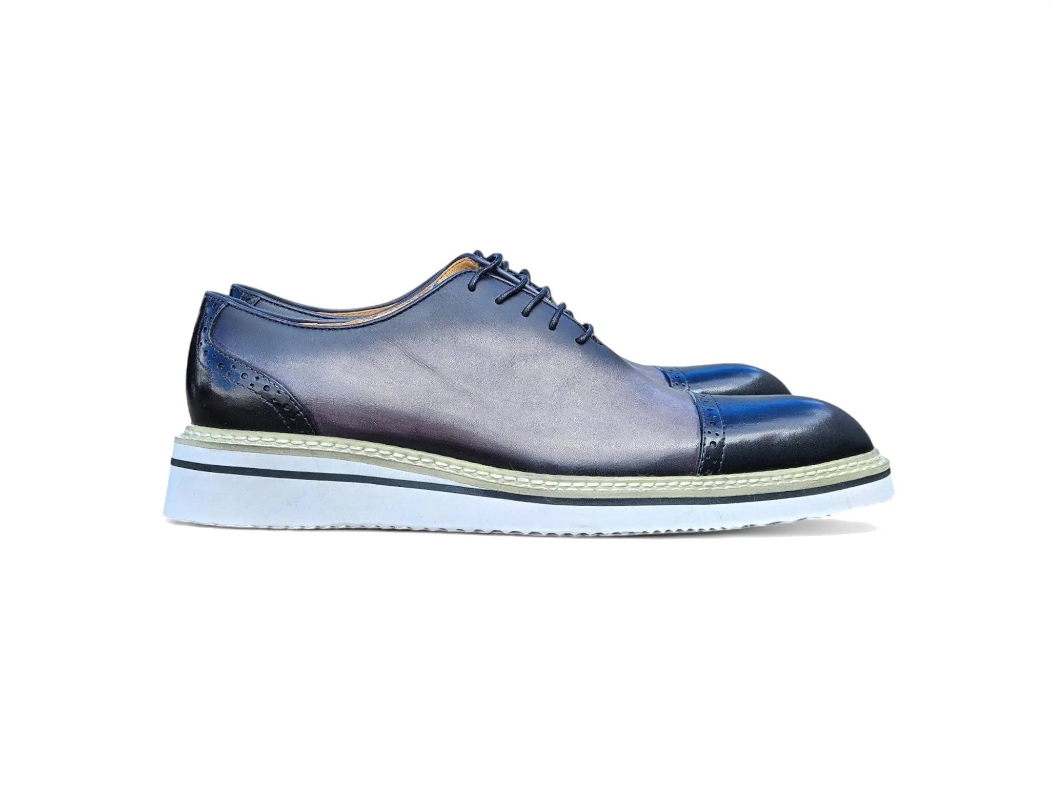 Carrucci Shoes Elegant Two Tone Cap Toe Calfskin Oxford KS552 20T view 8