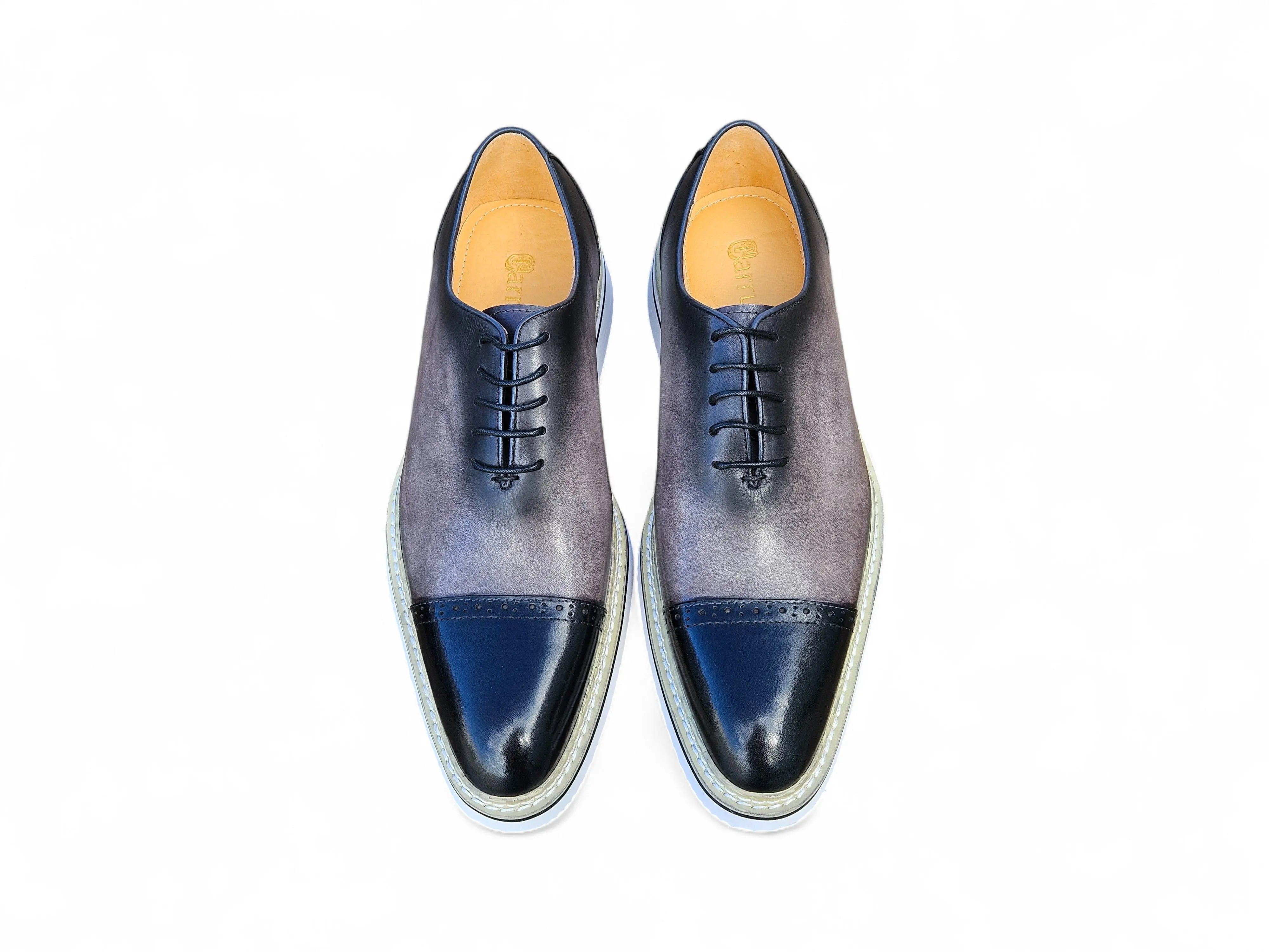 Carrucci Shoes Elegant Two Tone Cap Toe Calfskin Oxford KS552 20T view 10