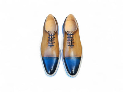 Carrucci Shoes Elegant Two Tone Cap Toe Calfskin Oxford KS552 20T view 16