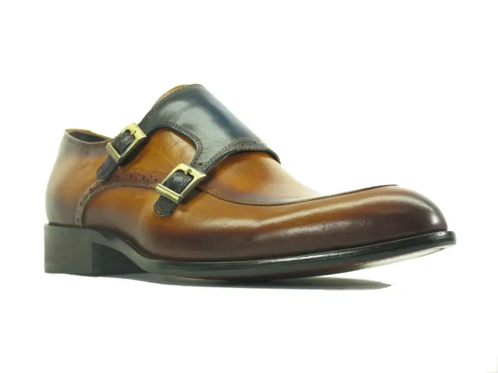 Carrucci Shoes Two Tone Monk Strap Buckle Loafer Leather KS479 05 view 6