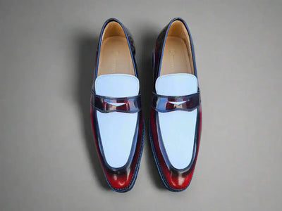 Carrucci Shoes Two Tone Patent Leather Penny Loafer Leather KS480 102PT view 8